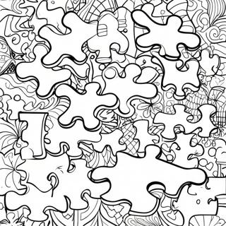 Colorful Puzzle Pieces Autism Coloring Page 2788-2271