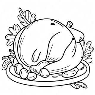 Cooked Turkey Coloring Pages