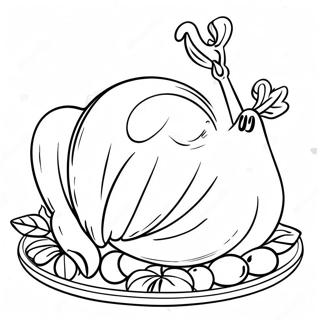 Festive Cooked Turkey Coloring Page 27895-25349