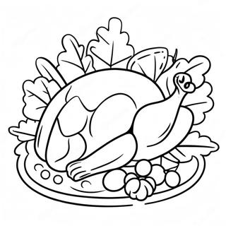 Festive Cooked Turkey Coloring Page 27895-25351