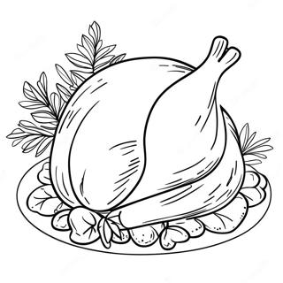 Festive Cooked Turkey Coloring Page 27895-25352