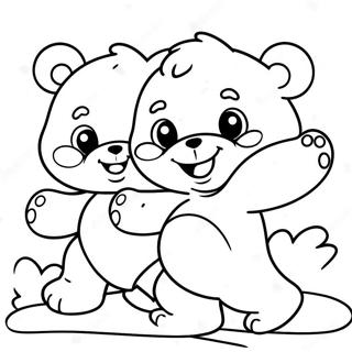 Cheerful Care Bears Playing Together Coloring Page 27905-25359