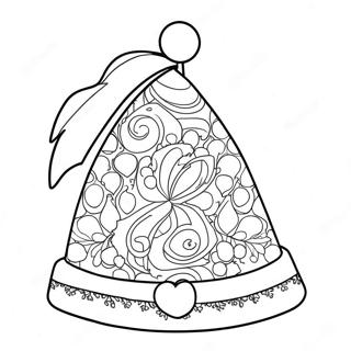 Festive Christmas Hat Coloring Page 27915-25366