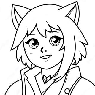 Wolf Girl Anime Coloring Page 27924-25370