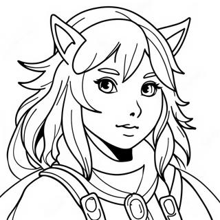 Wolf Girl Anime Coloring Page 27924-25371