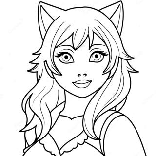 Wolf Girl Anime Coloring Page 27924-25372