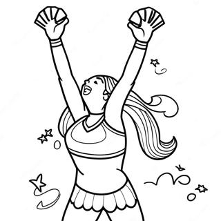 All Star Cheerleader Performing A Stunt Coloring Page 27944-25386