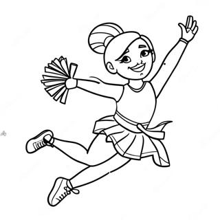 All Star Cheerleader Performing A Stunt Coloring Page 27944-25388