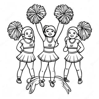 Cheerleading Team In Action Coloring Page 27945-25389