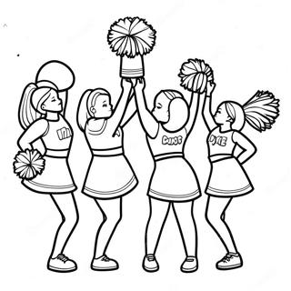 Cheerleading Team In Action Coloring Page 27945-25391