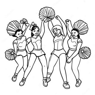 Cheerleading Team In Action Coloring Page 27945-25392