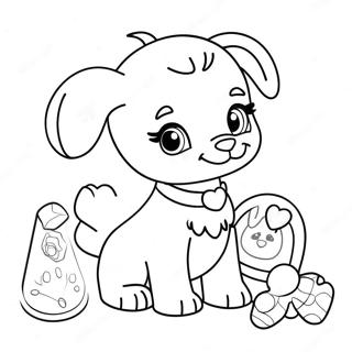 Cute Puppy Barbie Dog Playing With Toys Coloring Page 27995-25430