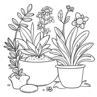 Colorful Herb Garden Coloring Page 28035-25462