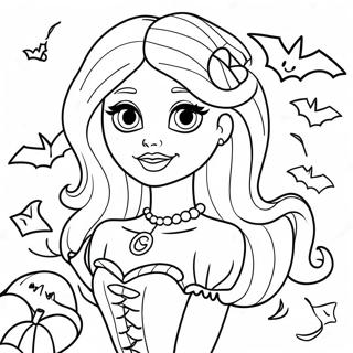 Halloween Barbie Coloring Page 28054-25474