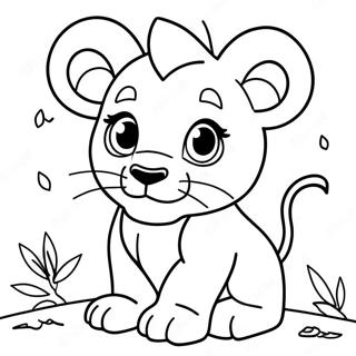 Playful Lion Cub Coloring Page 28095-25510