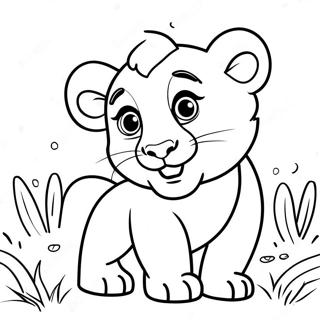 Playful Lion Cub Coloring Page 28095-25511