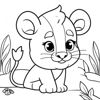 Playful Lion Cub Coloring Page 28095-25512