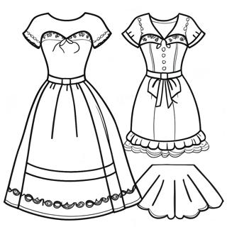 Paper Doll Dress Up Coloring Page 28154-25555