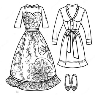 Fashionable Paper Doll Dress Up Coloring Page 28155-25557