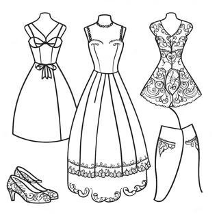 Fashionable Paper Doll Dress Up Coloring Page 28155-25558