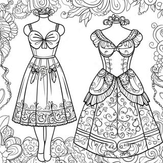 Fashionable Paper Doll Dress Up Coloring Page 28155-25559