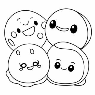 Cute Mochi Characters Coloring Page 28175-25573