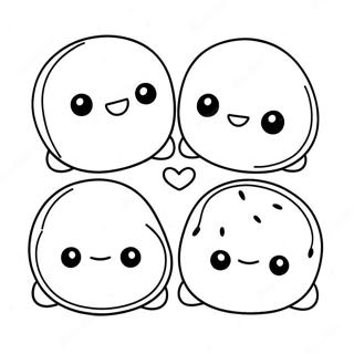 Cute Mochi Characters Coloring Page 28175-25574