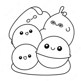 Cute Mochi Characters Coloring Page 28175-25576