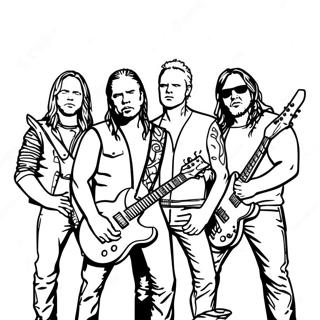 Metallica Band Members Coloring Page 28185-25581