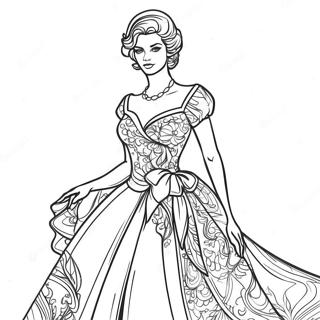 Elegant Woman In A Dress Coloring Page 2819-2286