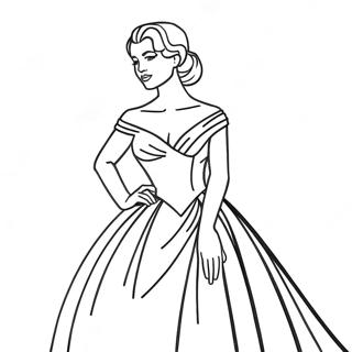 Elegant Woman In A Dress Coloring Page 2819-2287