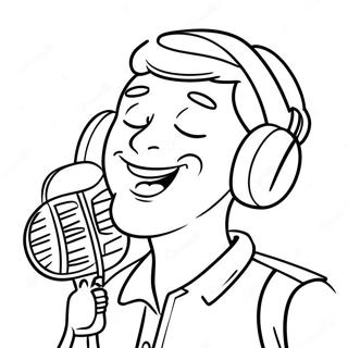 Funny Youtuber With A Microphone Coloring Page 28215-25605