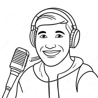 Funny Youtuber With A Microphone Coloring Page 28215-25608