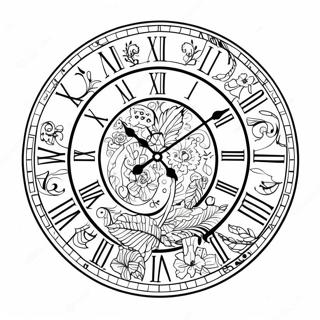 Vintage Wall Clock Coloring Page 28256-25629