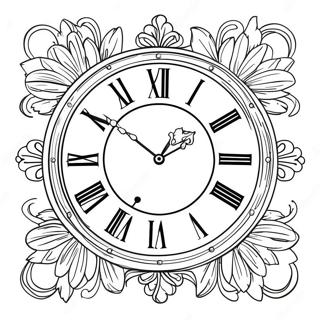 Vintage Wall Clock Coloring Page 28256-25630