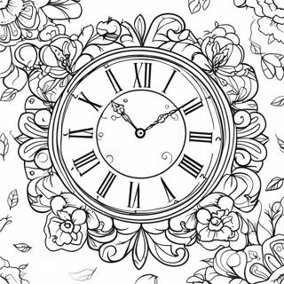 Vintage Wall Clock Coloring Page 28256-25631