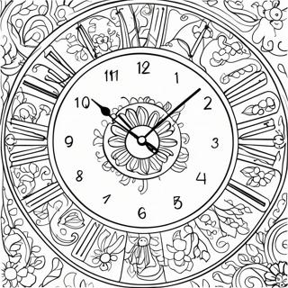 Vintage Wall Clock Coloring Page 28256-25632