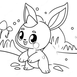 Cute Glaceon Playing In The Snow Coloring Page 28266-25637