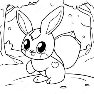 Cute Glaceon Playing In The Snow Coloring Page 28266-25639