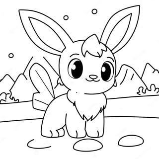 Cute Glaceon Playing In The Snow Coloring Page 28266-25640