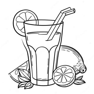 Refreshing Lemonade Glass Coloring Page 2829-2293