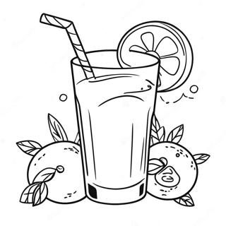 Refreshing Lemonade Glass Coloring Page 2829-2294