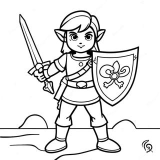 Link In Heroic Pose Coloring Page 28316-25679