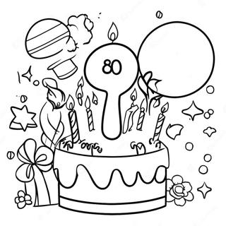 Happy 8th Birthday Celebration Coloring Page 28345-25698