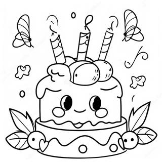 Happy 8th Birthday Celebration Coloring Page 28345-25699