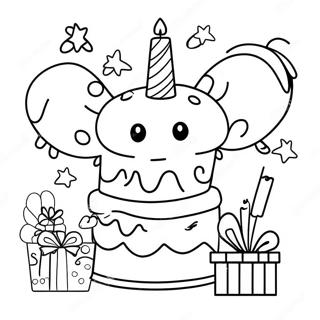 Happy 8th Birthday Celebration Coloring Page 28345-25700