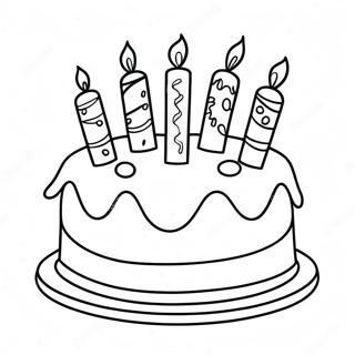 Colorful 8th Birthday Cake Coloring Page 28346-25701