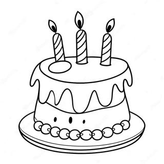 Colorful 8th Birthday Cake Coloring Page 28346-25702