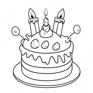 Colorful 8th Birthday Cake Coloring Page 28346-25703