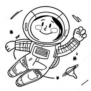 Astronaut Floating In Space Coloring Page 28356-25709